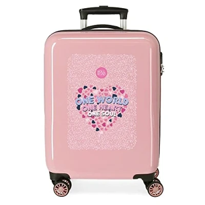 Immagine di ROLL ROAD One World Valigia da cabina rosa 38 x 55 20 cm Rigida ABS Chiusura a combinazione laterale 34 L 2 kg 4 ruote doppie equipaggiamento mano