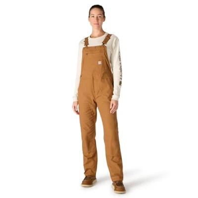 Immagine di Carhartt Salopette Rugged Flex® In Cotone Canvas, Loose Fit, Donna, Marrone Carhartt, S
