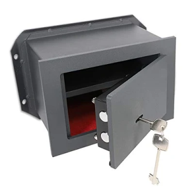 Immagine di Navaris Cassaforte a Muro con Doppia Chiave Cassetta di Sicurezza in Acciaio Serratura Blindata Incasso Parete 30x21x16.5cm Wall Safe Box