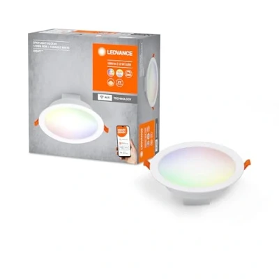 Immagine di LEDVANCE 4058075573376 SMART RECESS DOWNLIGHT TW AND RGB Lampada LED da incasso ERP: F (A G) (monocolore) 12 W Bianco