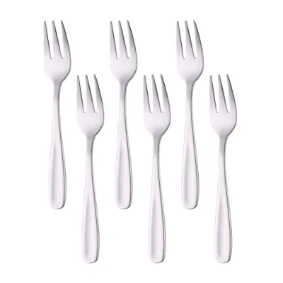 Immagine di BISDARUN Set di 6 forchette da dessert in acciaio inox, dolce argentate 13,6 CM (5,4 Inch), piccole per antipasti frutta
