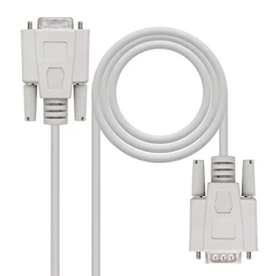 Immagine di NANOCABLE 10.14.0202 Cavo seriale RS232 per stampante e comunicazioni, DB9/M DB9/H, maschio femmina, beige, 1.8 mts