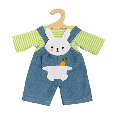 Immagine di Heless 2316 Abbigliamento Design Bunny Lou, Set di 2 Pezzi con Salopette e Camicia a Righe per Bambole Peluche Dimensioni 35 45 cm, Tinta Unita, Multicolore,