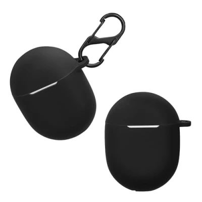 Immagine di kwmobile Custodia Silicone Cuffie Compatibile con Google Pixel Buds A Series Cover Porta Auricolari Moschettone Case nero