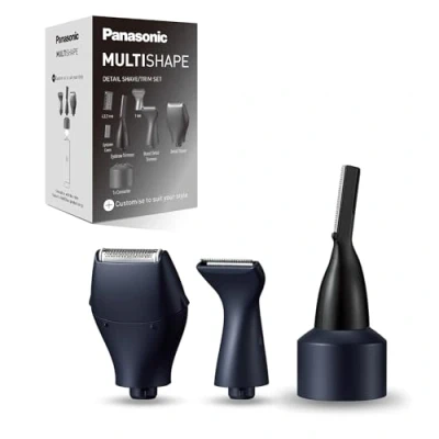Immagine di Panasonic ER CDT1 A301 MULTISHAPE [Sistema Modulare per la Cura della Persona] Set di Accessori Rasatura/Taglio Capelli, Regolabarba e Sopracciglia, Rasoio Dettagli, Nero