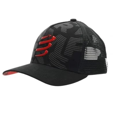 Immagine di COMPRESSPORT Trucker cap Protezione Solare Cappello con Rete Visiera Ampia e Curva Regolabile Prima o Dopo l&#039;allenamento Taglia Unica, Nero, Unisex Adulto