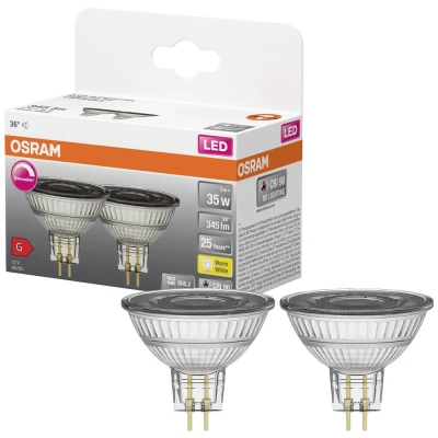 Immagine di OSRAM 4099854103377 LED (monocolore) ERP G (A G) GU5.3 Riflettore 5 W = 35 Bianco caldo (Ø x A) 50 mm 2 pz.