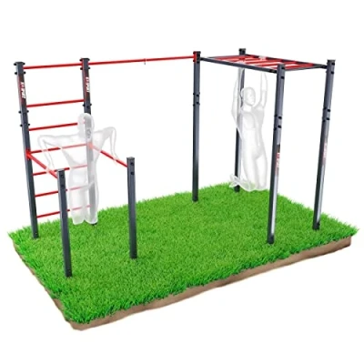 Immagine di K Sport: Calesthenics Outdoor Station I barra per trazioni stazionarie da esterni + stazione Dip fino a 175 kg di carico resistente alle intemperie, Made in EU