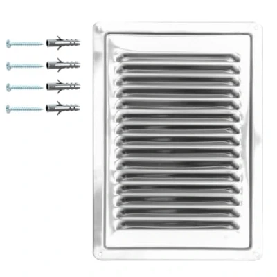 Immagine di Griglia di Ventilazione in Acciaio Inox AISI 316 Amagnetico 18 x 25 cm, Interna/Esterna, Inox, Diffusore d&#039;Aria Inox.