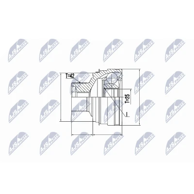 Immagine di NTY NPZ AU 055 Kit Giunto Omocinetico Cambio manuale, Trasmissione automatica lato ruota, Assale anteriore Sx, Dx AUDI: A4 B8 Sedan