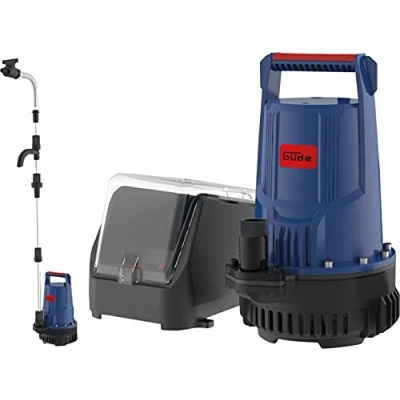 Immagine di Güde 58567 Pompa antipioggia a batteria 18 0 (18 V, 2000 l/h, altezza massima 7 m, lunghezza cavo 3 profondità di immersione 2,5 m)