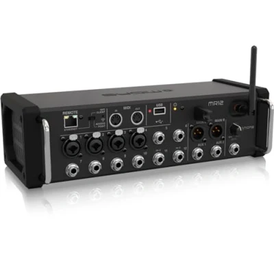 Immagine di Midas MR12 Mixer Digitale a 12 Ingressi per iPad/Tablet Android con 4 Preamplificatori PRO, 8 di Linea, Modulo Wifi Integrato e Registratore Stereo USB