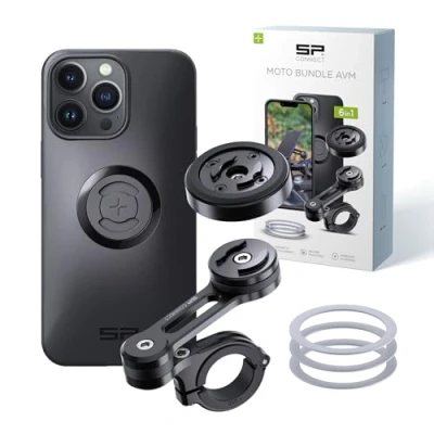 Immagine di SP CONNECT moto Bundle II con modulo anti vibrazione SPC+ per iPhone 14 Pro Max supporto cellulare ciclomotore accessori tutti gli smartphone come Samsung