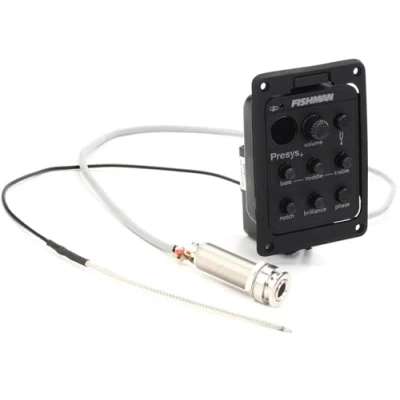 Immagine di FISHMAN PRESYS+ ONBOARD PREAMP (PRO PSY 201) Preamplificaore Integrato, Accordatore integrato con display LED, Dimensioni: 2,2&quot; L x 3,2&quot; A (55,9 mm) (81,3 cornice esterna
