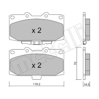 Immagine di METELLI 22 0413 0 Kit pastiglie freno con segnalatore acustico usura SUBARU: Impreza II Sedan, III Hatchback, Station Wagon