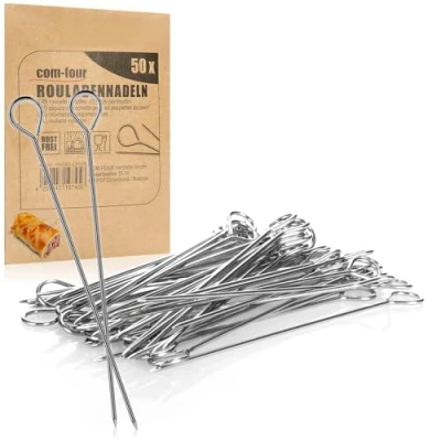 Immagine di com four® 50x Aghi per Involtini in Acciaio Inossidabile Spiedini Lunghi 11 cm Premium un Set (050 pezzi ago)