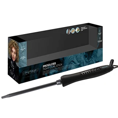 Immagine di REVAMP Tight Curl Stick ferro arricciacapelli per ricci stretti, bacchetta in ceramica imbevute di oli Progloss, con controllo della temperatura, sottile