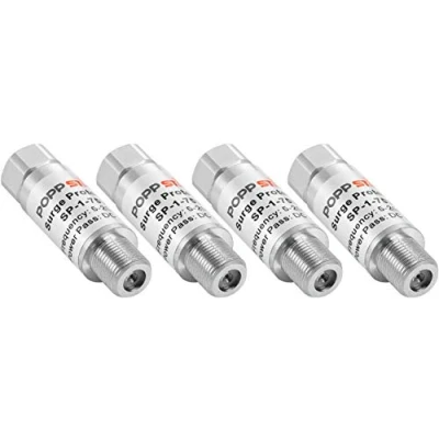 Immagine di Poppstar 4x Antenna Sat Protezione da sovratensione (adattatore F plug a socket), per sistemi coassiali via cavo e satellite (antenne, coassiale, TV cavo, DVB S, T, LNB)