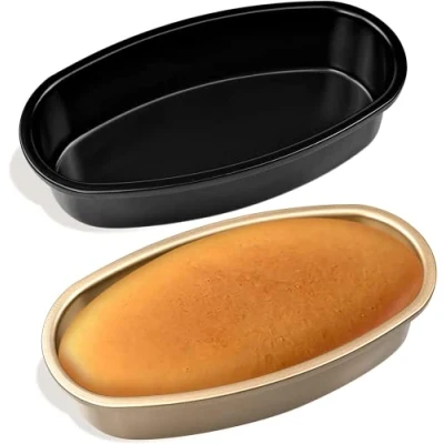 Immagine di INHEMING Tortiera per Plumcake, 2 Pezzi Ovale Stampo Plumcake,Teglie Torte in Alluminio,con Rivestimento Antiaderente 23 x 12 5 cm
