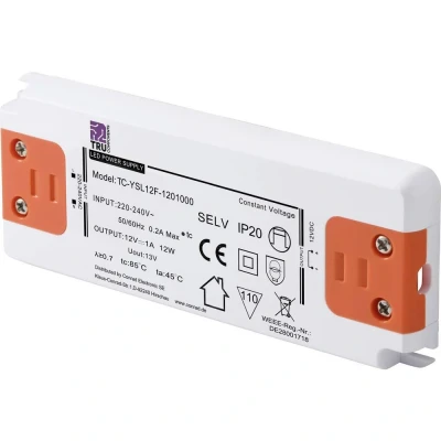 Immagine di TRU COMPONENTS TC YSL12F 1201000 Trasformatore per LED Tensione costante 12 W 1.0 A V/DC adatto mobili, Sovratensione, Montaggio su superfici