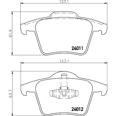 Immagine di HELLA 8DB 355 010 801 Kit pastiglie freno Non predisposto per contatto segnalazione usura VOLVO: XC90 I