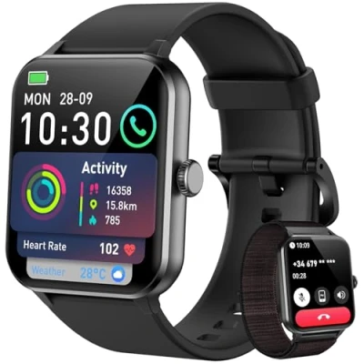 Immagine di Blackview Smartwatch Uomo Donna, Effettua e Rispondi alle Chiamate,1,85&#039;&#039; Orologio Intelligente Fitness,Cardiofrequenzimetro, Monitoraggio del Sonno, Calcolatori per Android iOS