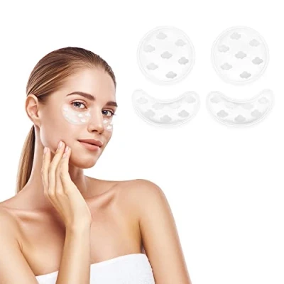 Immagine di Navaris Set 4x Cuscinetti Occhi Rinfrescanti Riutilizzabili Dischetti Caldo Freddo Cuscinetto Gel Pad Hot Cold Occhio Palpebra Tema Nuvola