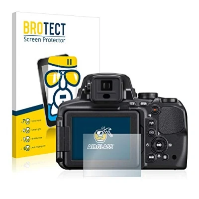 Immagine di brotect Pellicola Protettiva Vetro per Nikon Coolpix P900 Protezione Schermo [Durezza Estrema 9H, Chiaro]