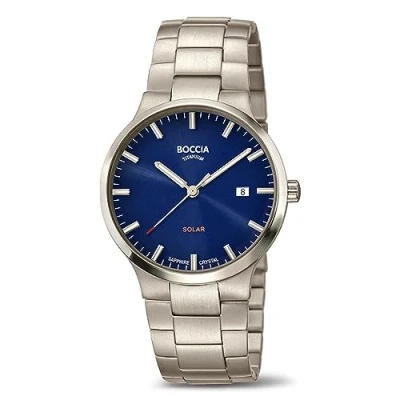 Immagine di Boccia Orologio Analogico Solare Uomo con Cinturino in Titanio 3652 02