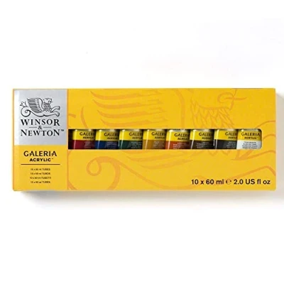Immagine di Winsor and Newton 2190517 Galeria Set di 10 tubetti colori acrilici, 60 ml
