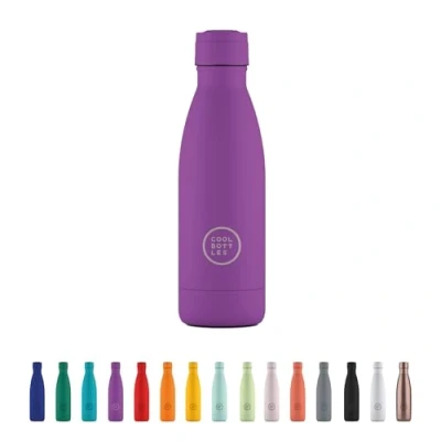Immagine di Cool Bottles Borraccia Termica in Acciaio Inox 350 ml Vivid Violet 23,5 x 7 cm Bottiglia Ermetica Bevande Fredde 36 Ore e Calde 18 Triple Parete Technology Senza BPA