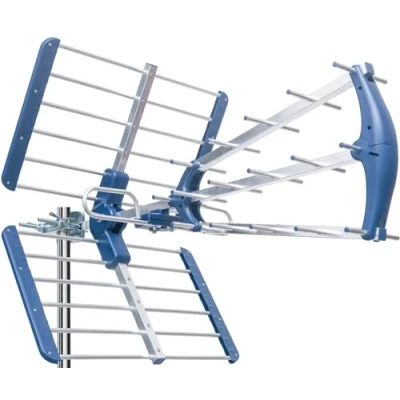 Immagine di EDISION TALOS 13db Antenna TV tripla Digitale Terrestre UHF 21 48 esterno, con filtro 5G LTE, per Ricezione il segnale DVB T/T2, Frequenze 470 694Mhz, Lunghezza 78cm, LTE700, Blu
