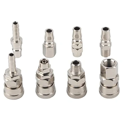 Immagine di Raccordi rapidi pneumatici tubi e per Accessori utensili da 8 pezzi 1/4&quot; connettore a presa rapida compressore aria compressa