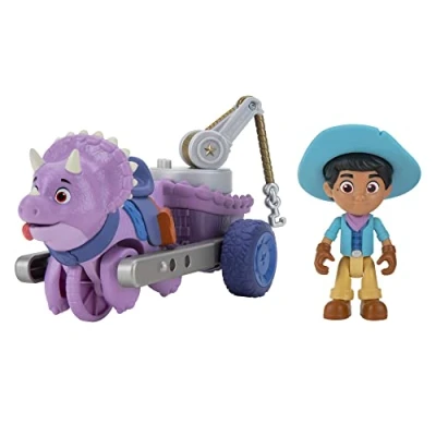 Immagine di Giochi Preziosi Dino Ranch Miguel &amp; Tango, Veicolo con Dinosauro e Personaggio Alto Circa 7.5 cm, Come Visto in TV, per Bambini a Partire dai 3 Anni, DNA03300