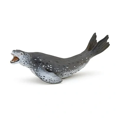 Immagine di Papo Leopard Seal Statuetta, Multicolore, 56042 Marine Life Tiere, Colore Bianco Nero Grigio