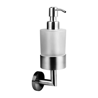 Immagine di Ambrosya® Distributore di Sapone Esclusivo in Acciaio Inossidabile Bagno Supporto per Bicchiere Portasapone Erogatore WC (Acciaio (Spazzolato))