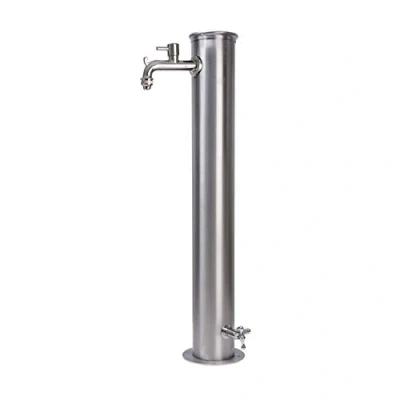 Immagine di Fontana in acciaio inox BEL FER modello 42/ARRI, completa di impianto e doppio rubinetto