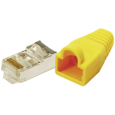 Immagine di LogiLink MP0015 Connettore RJ45 CAT 5e, schermato Spina dritta Poli: 8P8C Giallo 100 pz.