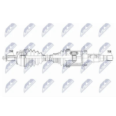 Immagine di NTY NPW VV 137 Albero motore / Semiasse Assale anteriore Dx 956 Trasmissione automatica VOLVO: V60 I, S60 II, V70 3