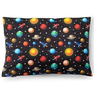 Immagine di PinkZebra federa per cuscino bambini, 30 x 50 cm, in 100% cotone, ragazzi, Ecotex Standard 100, bambini con chiusura lampo, cosmo