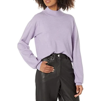 Immagine di The Drop Jaclyn Maglione a Collo Alto Nero con Schiena Scoperta da Donna, Lavendola, 3XL Plus