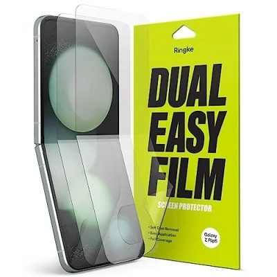 Immagine di Ringke Dual Easy Film [2 Pezzi] Compatibile con Pellicola Protettiva Samsung Galaxy Z Flip 5 5G, Disegno Autoguarigione per Protezione Schermo Copertura Totale