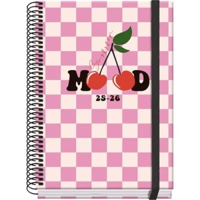 Immagine di Dohe Agenda scolastica 2025 2026 Un giorno per pagina, formato A5 (15 x 21 cm), spagnolo e inglese, da settembre a giugno, rilegatura spirale ed elastico, copertina rigida, 4 pagine adesive