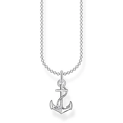 Immagine di Thomas Sabo Collana da Donna in Argento Sterling 925 con Ciondolo a Forma di ancora, Lunghezza 38 45 cm
