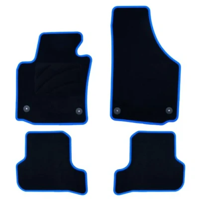 Immagine di OCC Design Tappeti auto su misura per Seat Leon Mk2 (2005 2012), 5 pezzi, con bordatura blu