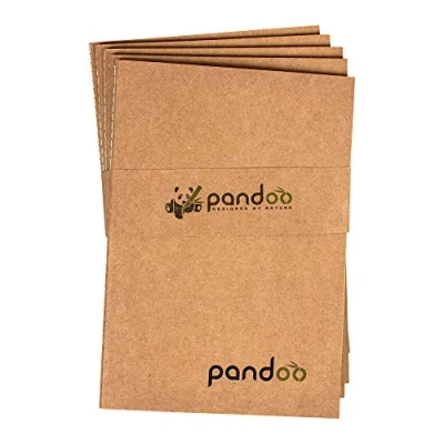 Immagine di pandoo, set di 5 quaderni per appunti in formato A4, 100% fibra bambù, 40 fogli quaderno, 21 x 29,5 cm A5
