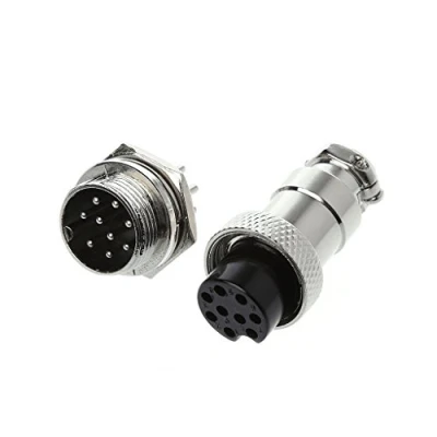 Immagine di Dabixx Spina per Aviazione Connettore Maschio e Femmina Pannello in Metallo 16mm 2/3/4/5/6/8/9 Pin GX16 9