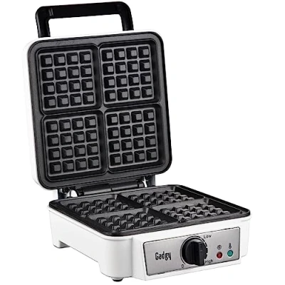Immagine di Gadgy Piastra Waffle Adatto Per 2 Cialde Di Bruxelles Macchina Waffles Con Rivestimento Antiaderente Maker Bianca 1400 Watt