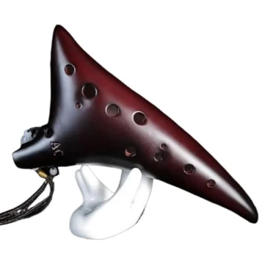 Immagine di Ocarina In Ceramica A 12 Fori Per Principianti Strumenti Flauto Classici Con Tono C Custodia Protettiva E Cordino(C)