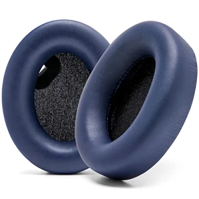 Immagine di WC Cuscini extra spessi per cuffie Sony WH1000XM4 realizzati da Wicked Cushions Pelle morbida, lussuosa memory foam con isolamento acustico, funziona sensore auricolare Blu